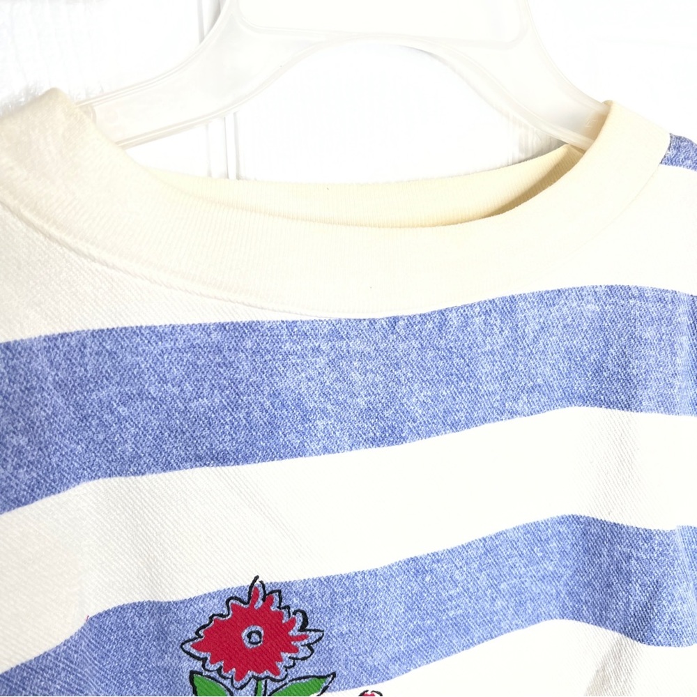 Vintage EXPRESS Logo Striped Shirt 80s Oversized Fit USA medium - Picture 5 of 13